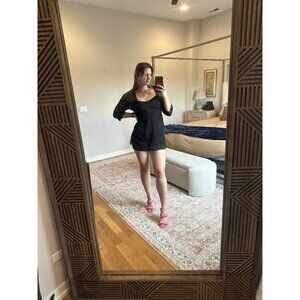 Club Collection NWT Black Sheer Bathing Suit Cover-Up Size L